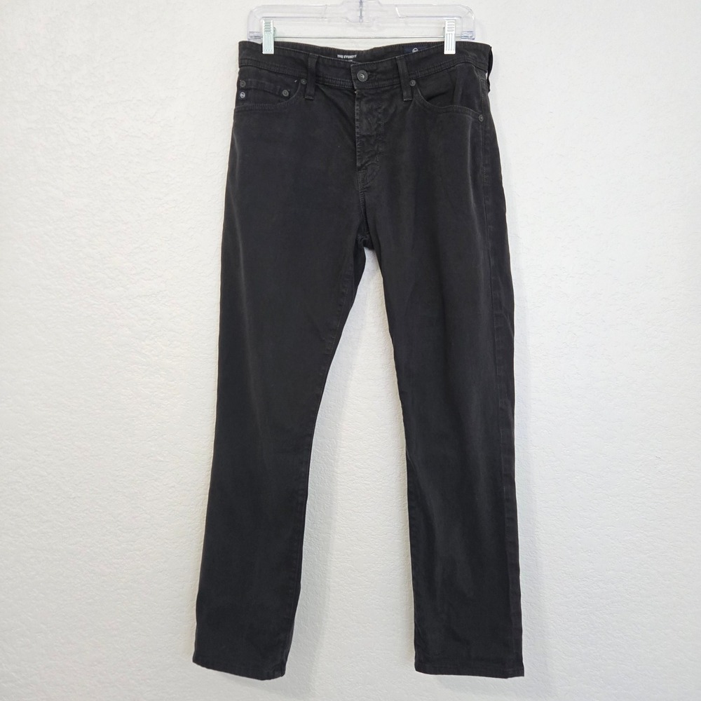 AG Adriano Goldschmied 31X32 The Everett Slim Straight Pants Faded Black Mens